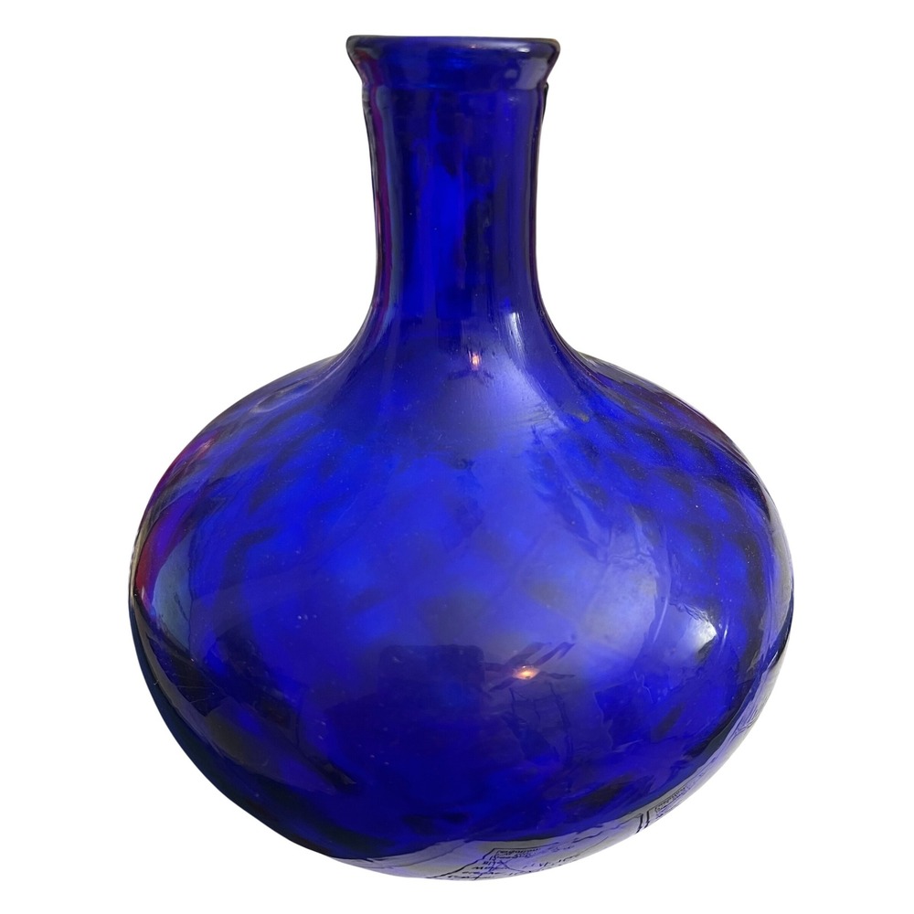 Luminaria Rossina Genuine Empoli Glass Cobalt Blue Diamond Art Vase - Picture 3 of 6